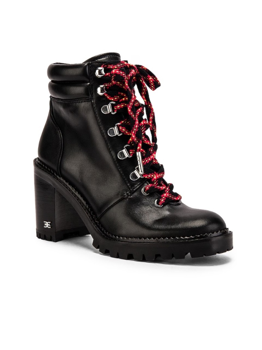 Sam Edelman Sade Lace-Up Bootie | Black Leather, Size 7.5